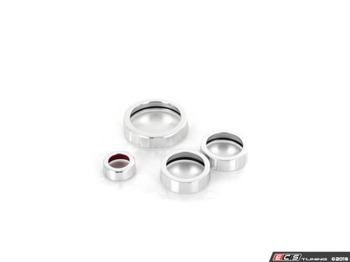 Audi B9 Billet Aluminum Control Ring Kit - NOTCHED - Clear Anodized Small MMI