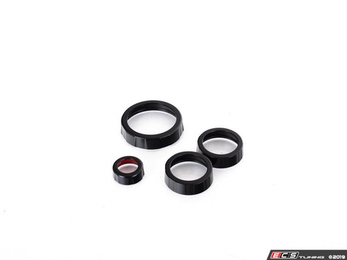 Audi B9 Billet Aluminum Control Ring Kit - NOTCHED - Black Anodized Small MMI