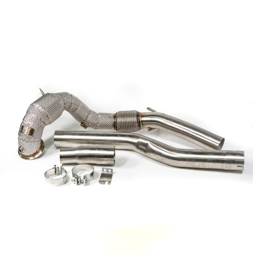 EST High Flow Catted Downpipe w/Heat Shield - VW MK8 Golf R / Audi 8Y S3 2.0T
