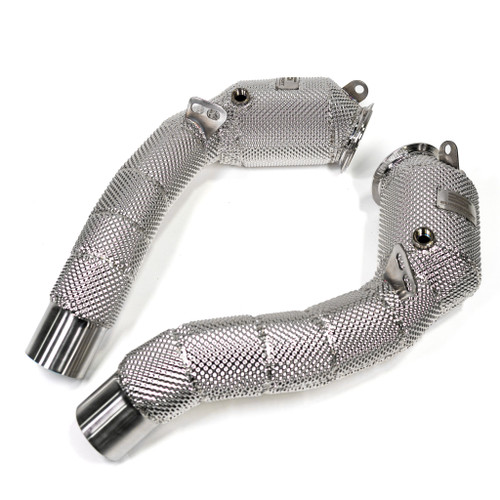 EST High Flow Catted Downpipe w/Heat Shield - BMW F10 M5 / F12 F13 M6 4.4T S63