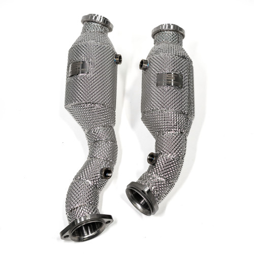 EST High Flow Catted Downpipe w/Heat Shield - W205 M276 GLC43 AMG 3.0T