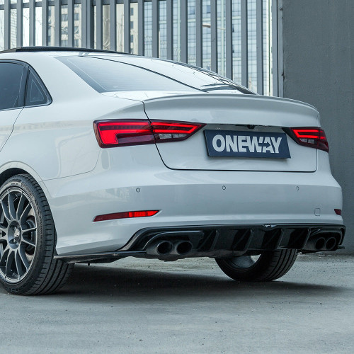 Rear Diffuser Gloss Black - AUDI A3 S-Line / S3 Sedan 8V