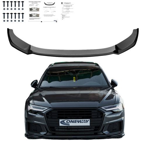 Front Splitter Gloss Black - AUDI A6 S-Line / S6 C8 (Sedan-Avant) 2019+ V2