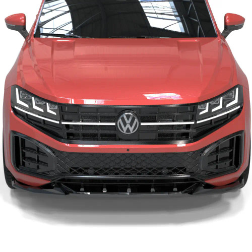 Front Lip Spoiler Gloss Black for VW Touareg Mk3 Facelift R-Line