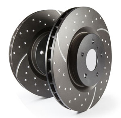 Rear Dimpled & Slotted Brake Rotors - Pair (253x10) | GD1283