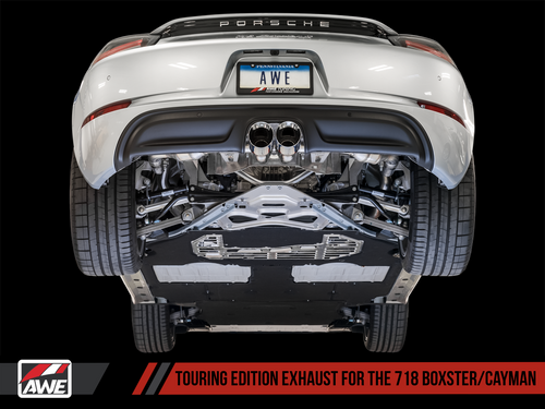 AWE Touring Edition Exhaust for Porsche 718 Boxster / Cayman - Carbon Fiber Tips