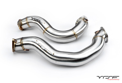 VRSF 3" Cast Stainless Steel Catless Downpipes Brushed Finish - N54 07-10 BMW 335i / 08-10 BMW 135i