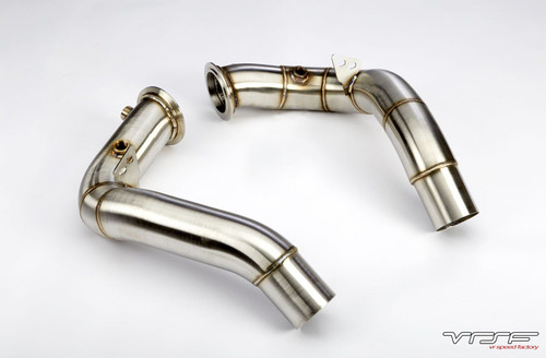 VRSF 3" Stainless Steel Brushed Catless Downpipes 2011 - 2018 BMW M5 & M6 S63