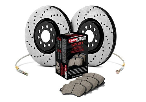 StopTech Sport Axle Pack Drilled Rotor; Front Brake Kit | 979.34005F