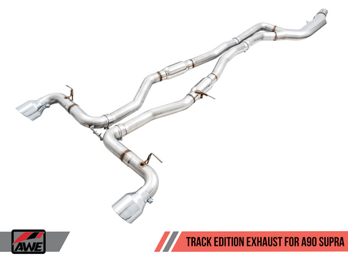 AWE Track Edition Exhaust for A90 Supra - 5 Diamond Black Tips"