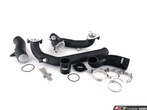 B9 S4 Post Throttle Valve Charge Pipe Kit - Wrinkle Black