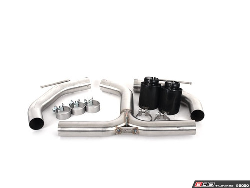 MK6 GTI Muffler Delete Kit - With 4.0" Black Chrome Tips