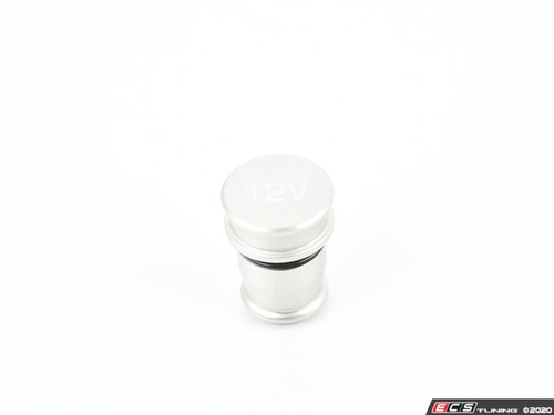 Billet Power Port Plug - "12V" - Clear Anodized