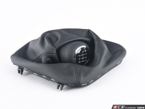 Illuminated Shift Knob With Integrated Boot - Black Leather - 6 Speed - Bavarian Autosport | ES3676258