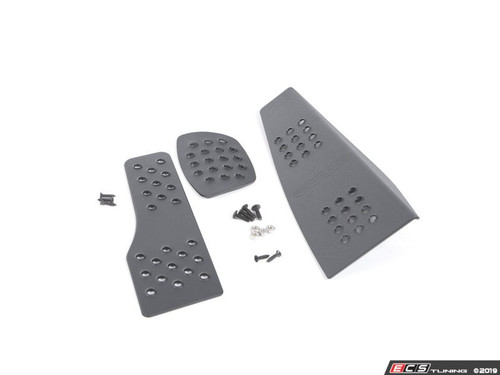 3 Piece Pedal Set - Perforated - Black