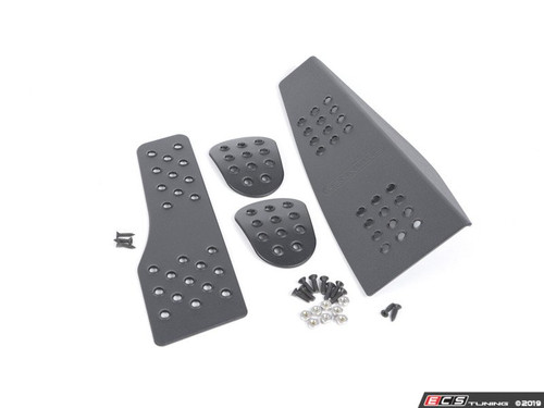 4 Piece Pedal Set - Perforated - Black