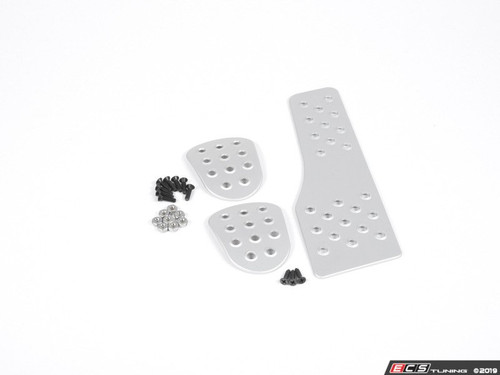 3 Piece Pedal Set - Perforated - Silver
