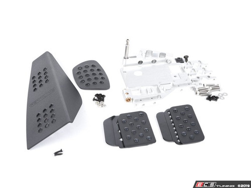 3 Piece Pedal Set - Perforated - Black Pedals / Black Extensions