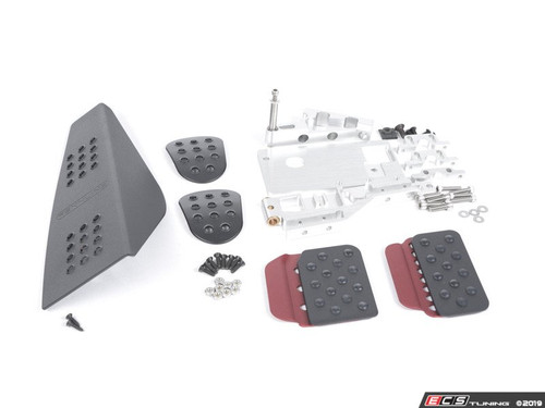 4 Piece Pedal Set - Perforated - Black Pedals / Red Extensions