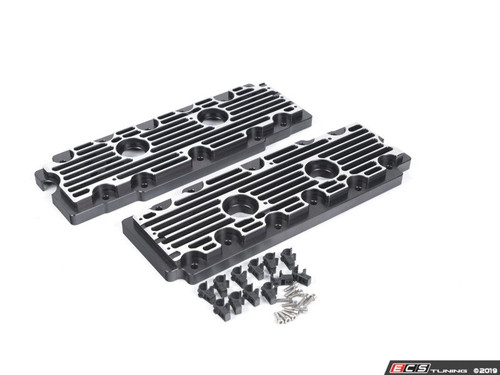 993 Billet Aluminum Upper Valve Cover Pair - Black / Brushed