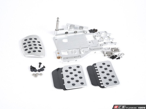 2 Piece Pedal Set - Rubber Grip - Silver Pedals / Black Extensions | ES2839385