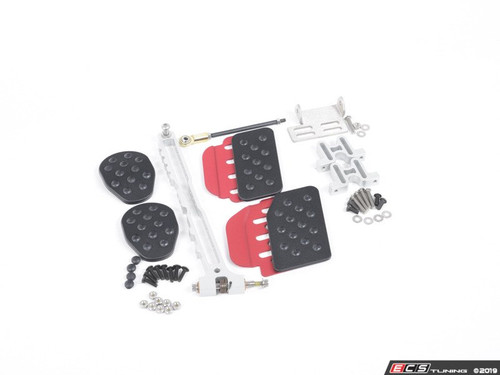 3 Piece Pedal Set - Rubber Grip - Black Pedals / Red Extensions | ES2839245