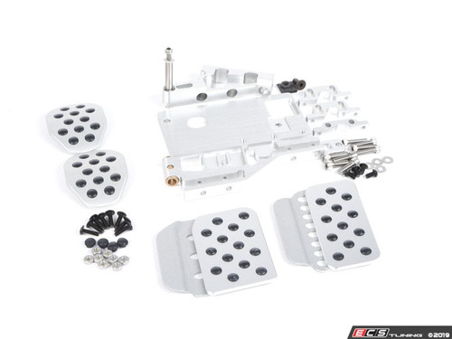 3 Piece Pedal Set - Rubber Grip - Silver Pedals / Silver Extensions | ES2839375