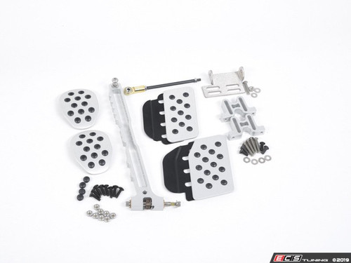 3 Piece Pedal Set - Rubber Grip - Silver Pedals / Black Extensions | ES2839247