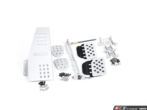 4 Piece Pedal Set - Perforated - Silver Pedals / Black Extensions