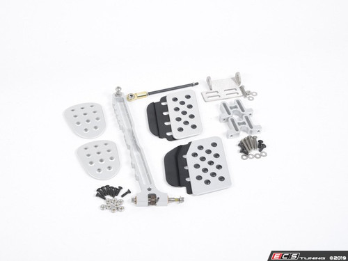 3 Piece Pedal Set - Perforated Grip - Silver Pedals / Black Extensions