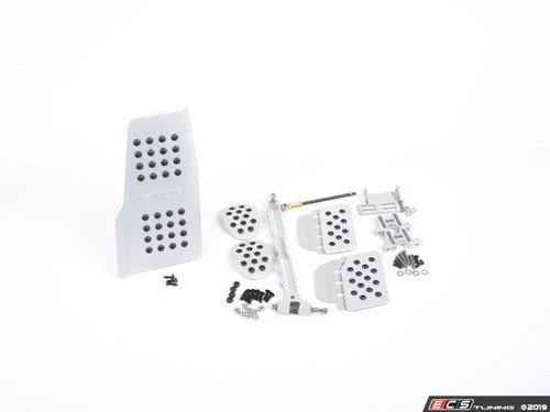 4 Piece Pedal Set - Rubber Grip - Silver Pedals / Silver Extensions | ES2839237