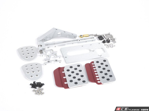 3 Piece Pedal Set - Perforated - Silver Pedals / Red Extensions | ES2839266