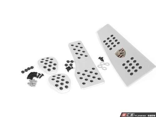 4 Piece Pedal Set - Rubber Grip - Silver | ES2840333