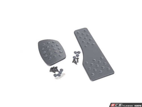 Rennline 3-Piece Rubber Grip Pedal Set - Black/No Crest | ES2840353