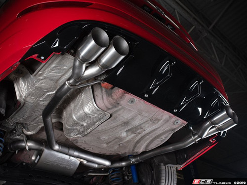 MK7 Jetta Borla Quad Tip Cat-Back Exhaust System - With ECS ABS Rear Diffuser
