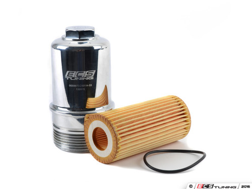 Billet Aluminum Oil Filter Housing Hook-Up - Polished | ES3137380