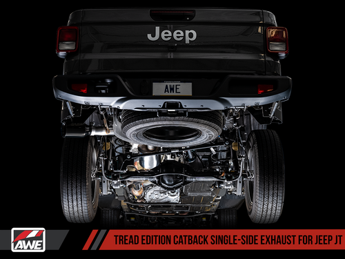 AWE Tread Edition Catback Dual Exhaust for Jeep JT 3.6L - Diamond Black Tips