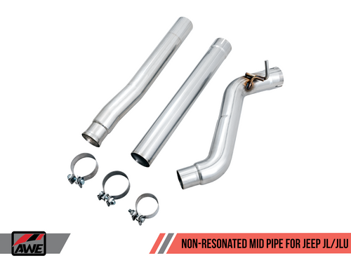 AWE Non-Resonated Mid Pipe for Jeep JL/JLU 3.6L