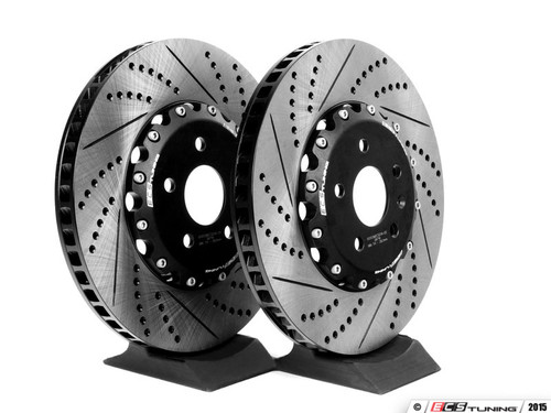 Front Cross-Drilled & Slotted 2-Piece Brake Rotors - Pair (345x30) | ES2718300