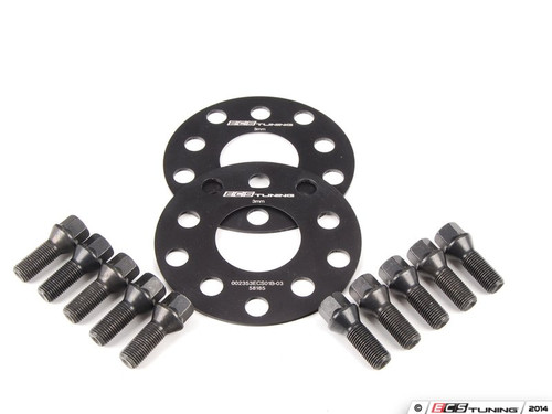 ECS Wheel Spacer & Bolt Kit - 3mm With Black Conical Seat Bolts | ES2748239