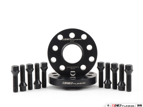 ECS Wheel Spacer & Bolt Kit - 20mm With Black Conical Seat Bolts | ES2748262