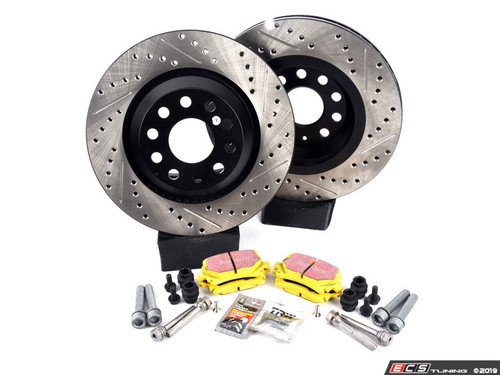 Rear Cross Drilled & Slotted Brake Rotors And Pads Set | ES3536987
