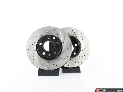 Front V4 Cross Drilled & Slotted Brake Rotors - Pair (288x25) | ES3537313