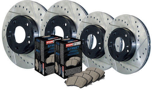 StopTech Street Axle Pack, Drilled and Slotted, Front & Rear Brake Kit | 935.33147