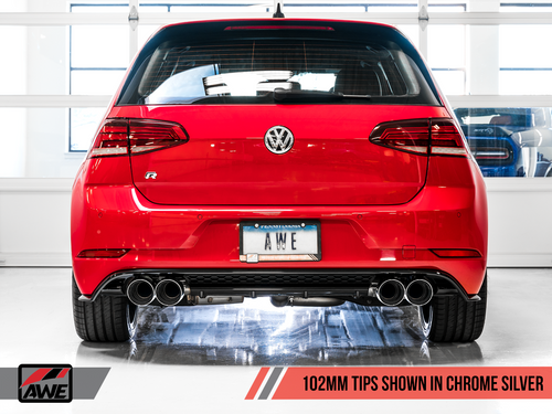 AWE SwitchPath? Exhaust for MK7.5 Golf R - Chrome Silver Tips, 102mm