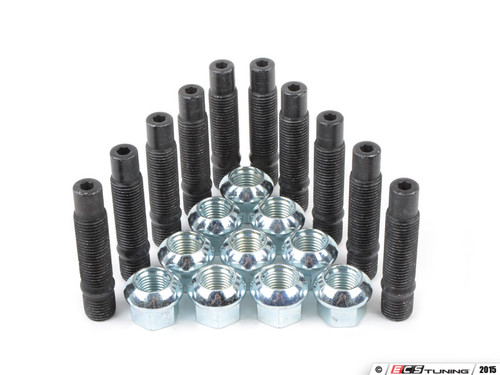Wheel Stud Conversion Kit - M14x1.5 With Ball Seat Lug Nuts - Set of 10