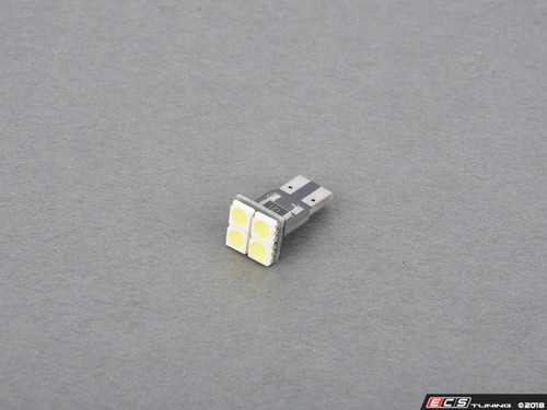 T10 Base 4 Chip Top Shine Cool White LED Bulb - Priced Each