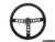 Rennline Alcantara Steering Wheel - Black Spokes & Silver Horn Ring