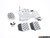 2 Piece Pedal Set - Rubber Grip - Silver Pedals / Black Extensions | ES2839385