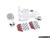 2 Piece Pedal Set - Rubber Grip - Silver Pedals / Red Extensions | ES2839386